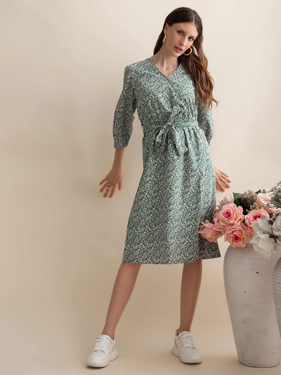 B.Copenhagen Green Floral Dress