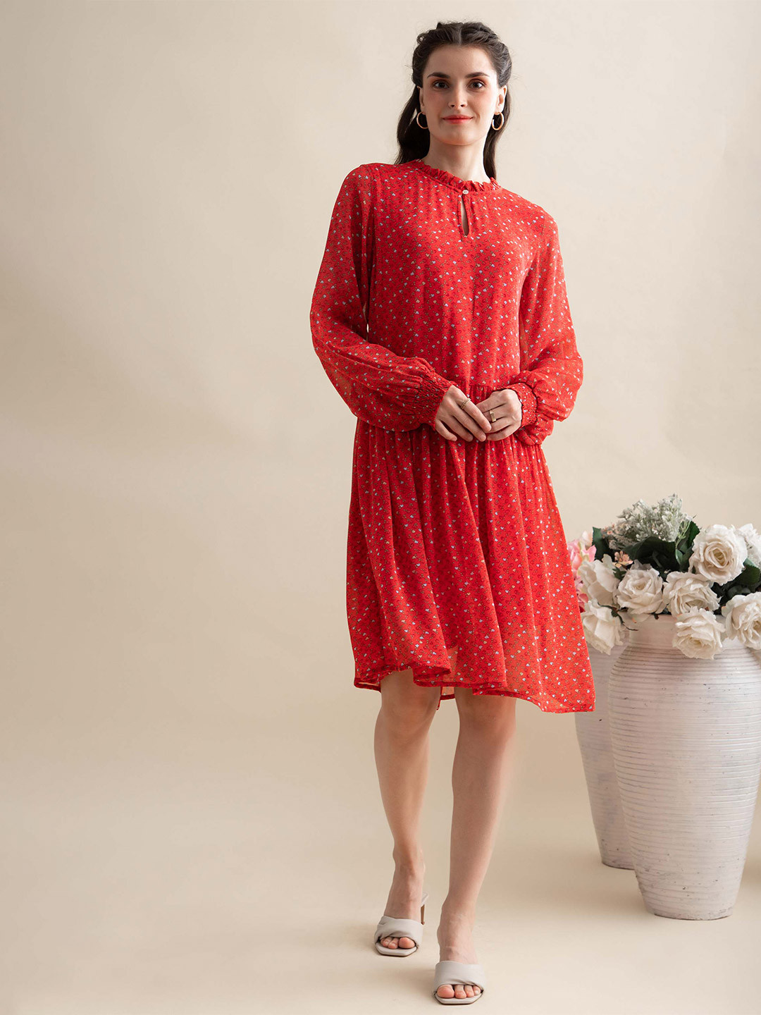 B.Copenhagen Women Red A-Line Dress