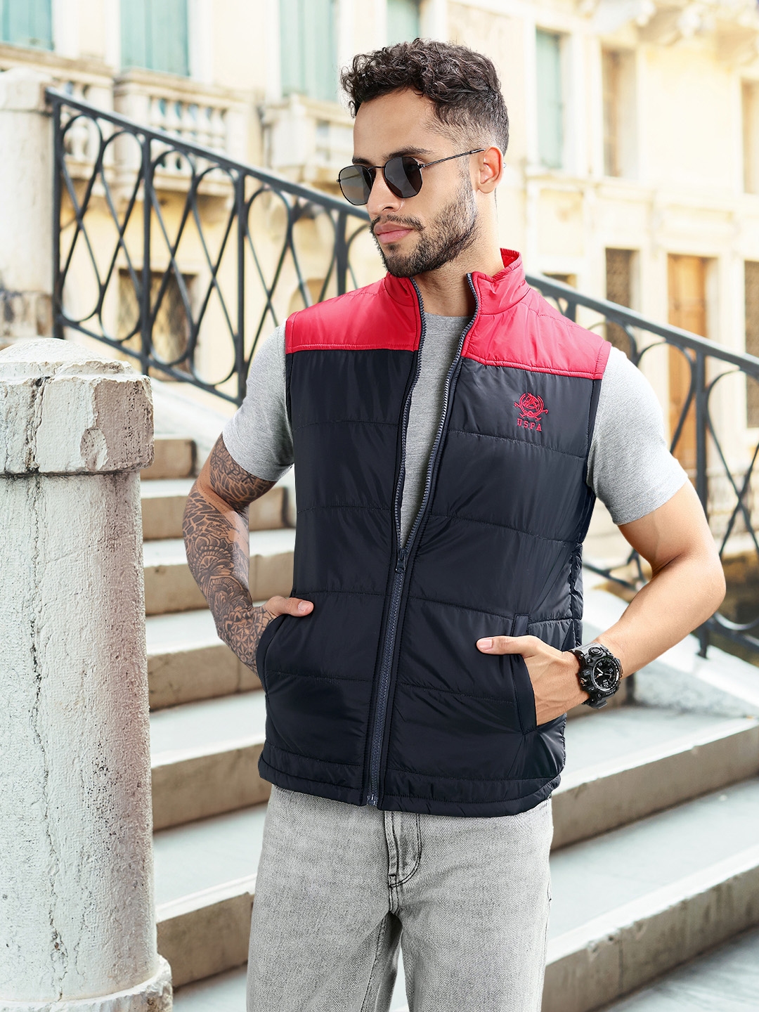 Us polo assn 2025 men's puffer vest