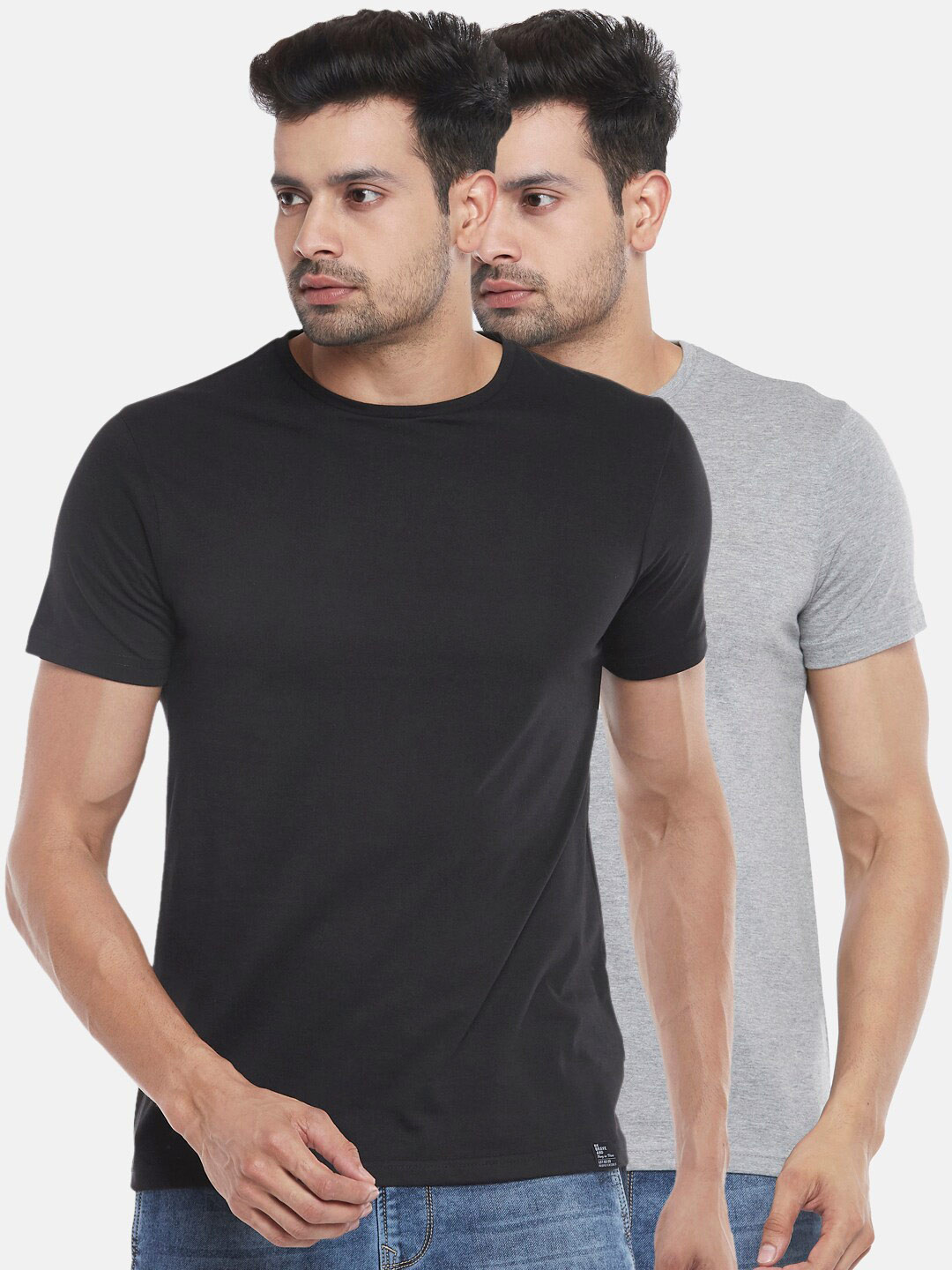 People Men Black 2 Slim Fit T-shirt