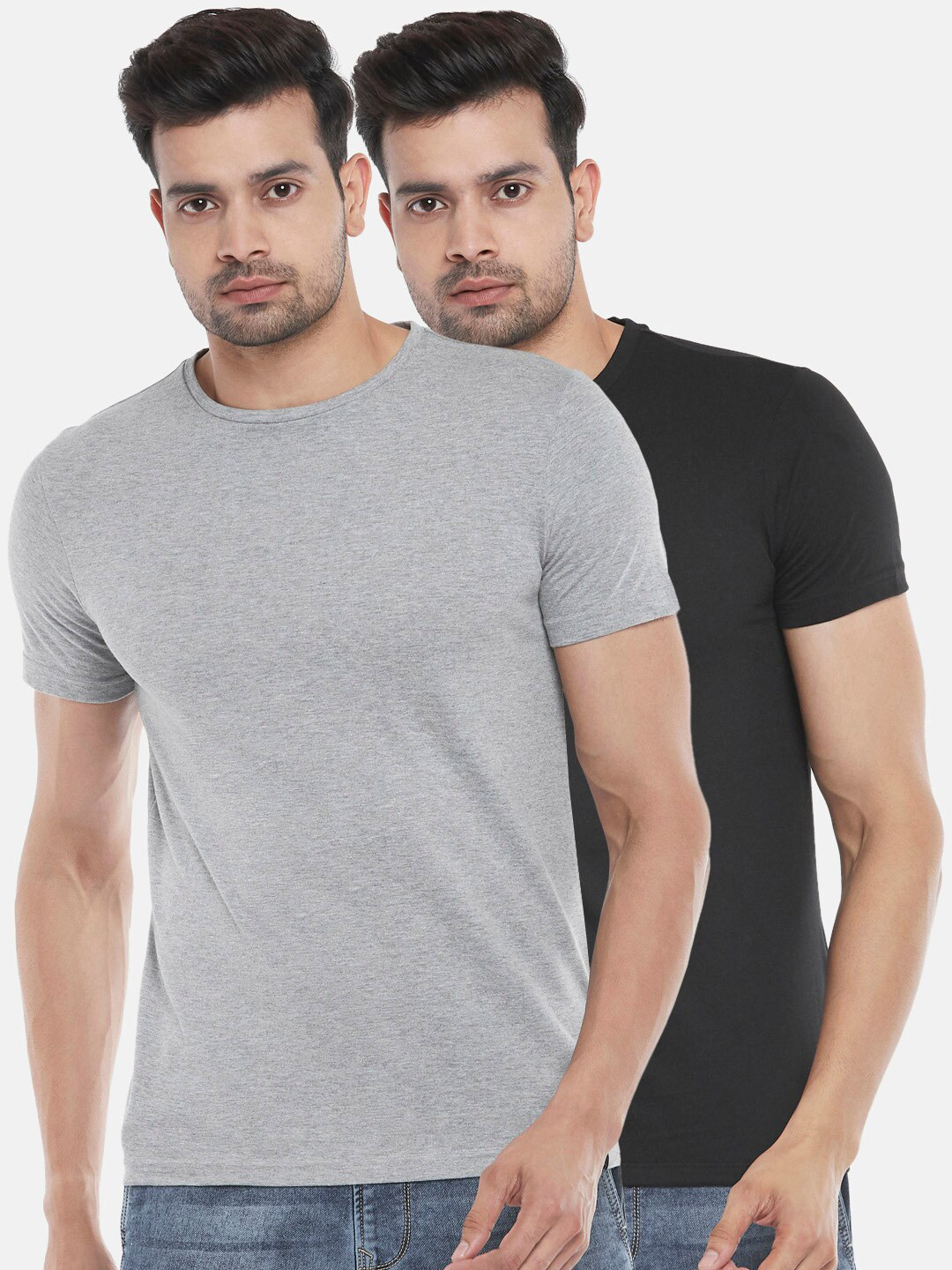People Men Black 2 Slim Fit T-shirt