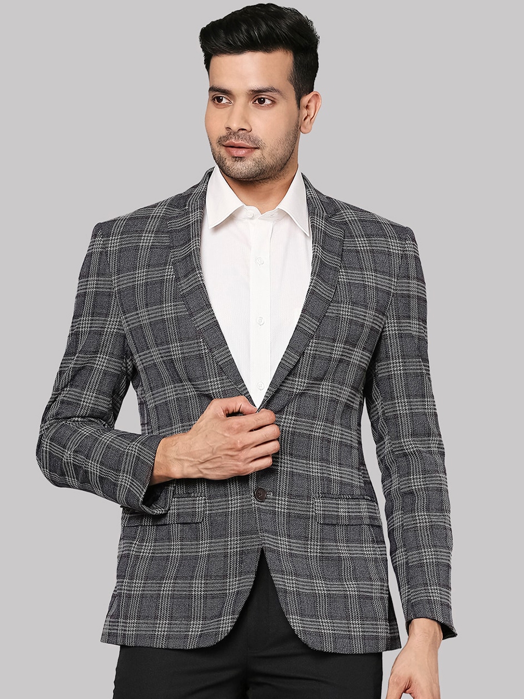 Buy Park Avenue Men Grey Checked Blazer Blazers for Men 19168906 Myntra