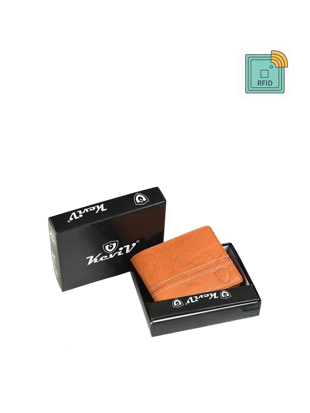 Keviv Men Tan Leather Two Fold Wallet