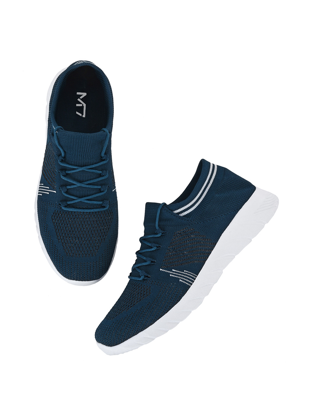 BIRDE Men Blue Woven Design Sneakers