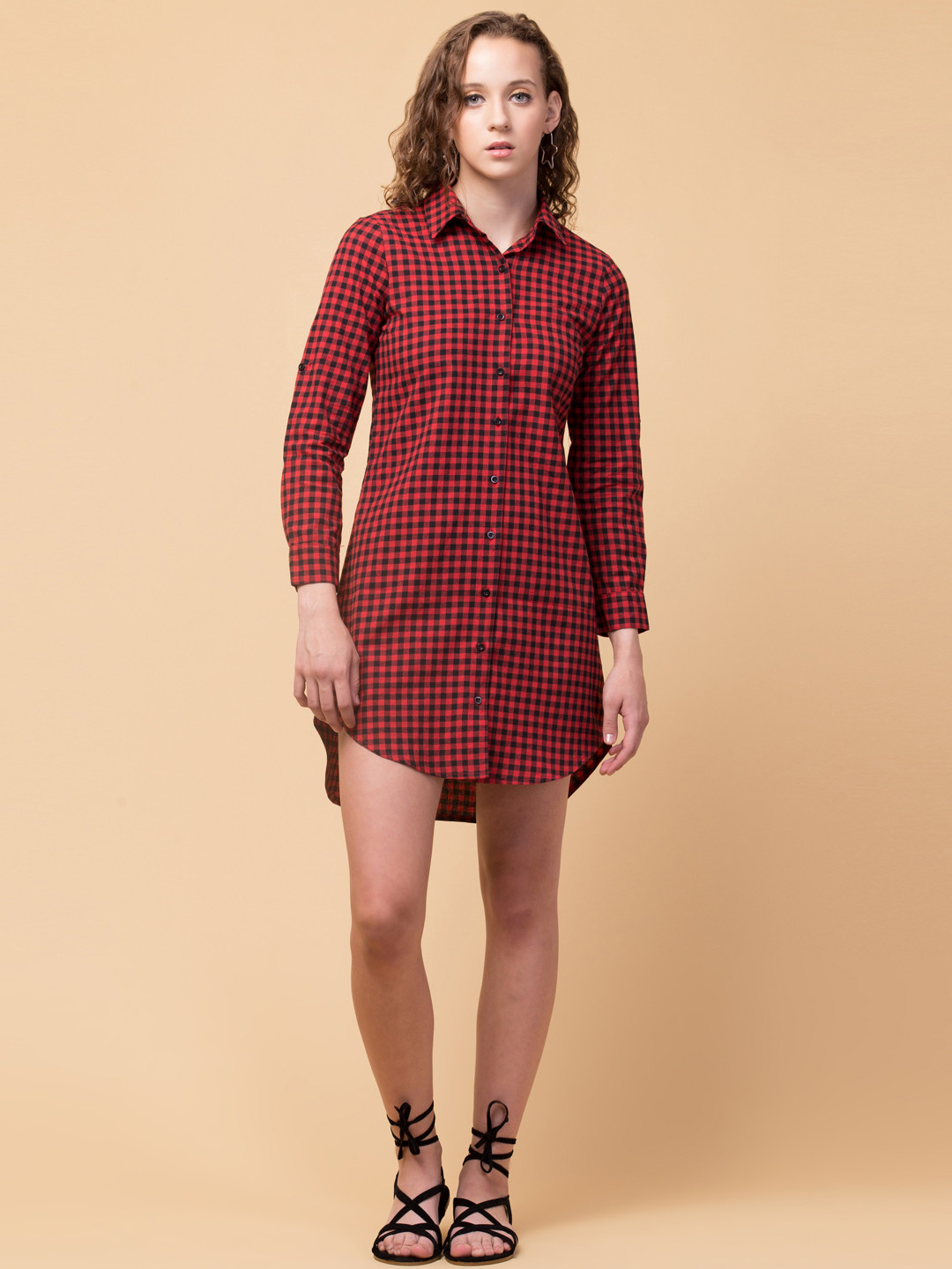 Hive91 Red Shirt Dress