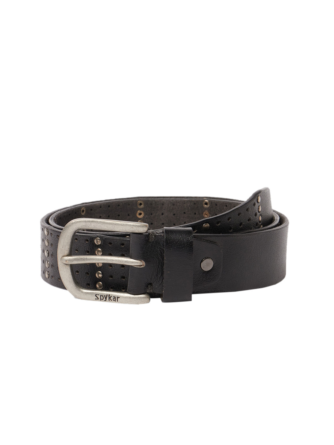 Spykar Men's Black Genuine Leather Belt