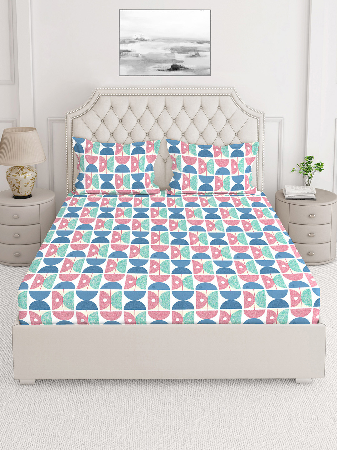 Layers Unisex Multi 225 TC Double Bedsheets