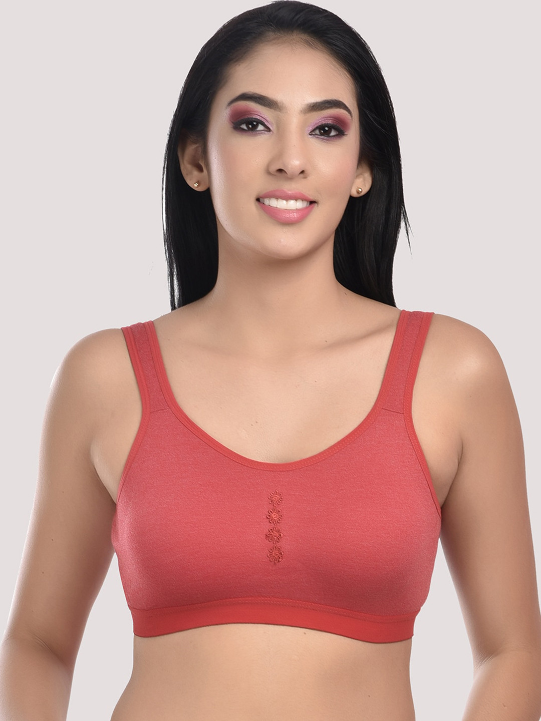 StyFun Red Non-Pdded & Non-Wired Seamless Bra
