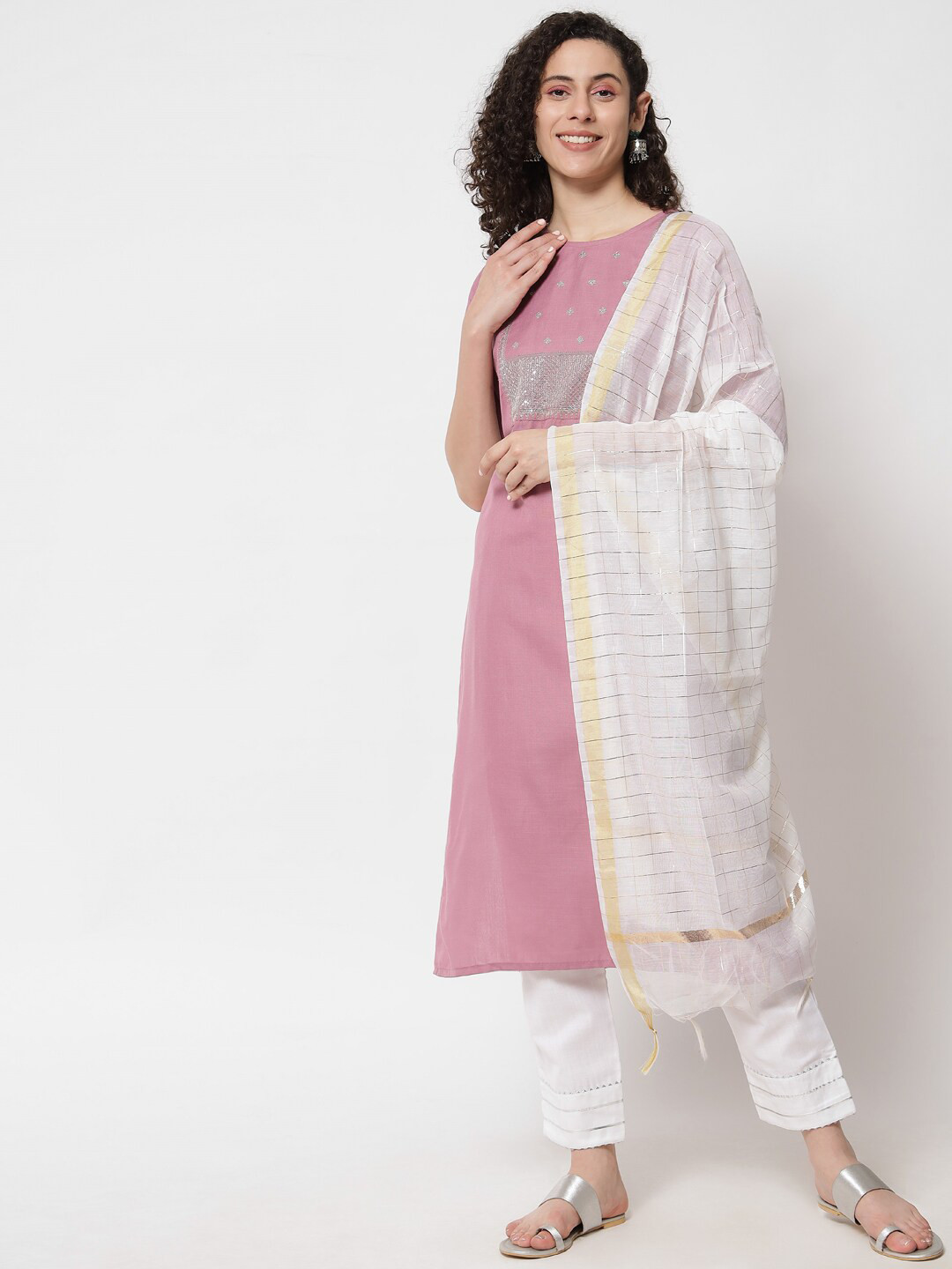 VredeVogel Women Lavender Kurta with Palazzos