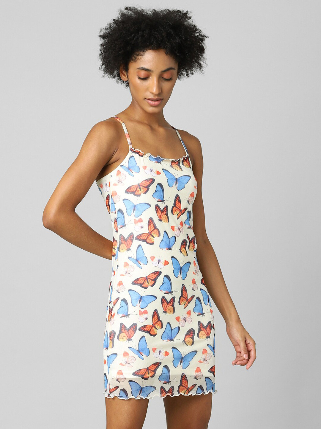 ONLY Women White Floral Bodycon Dress