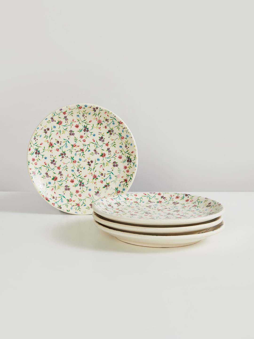 Home Centre Set Of 4 Multicolour Corsica Autumn Stoneware Quarter Plate