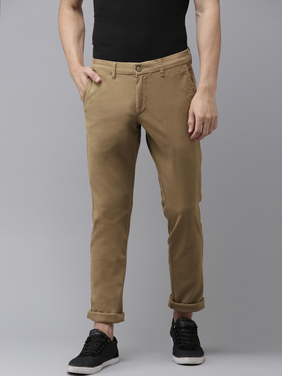 U S Polo Assn Men Brown Denver Slim Fit Chinos