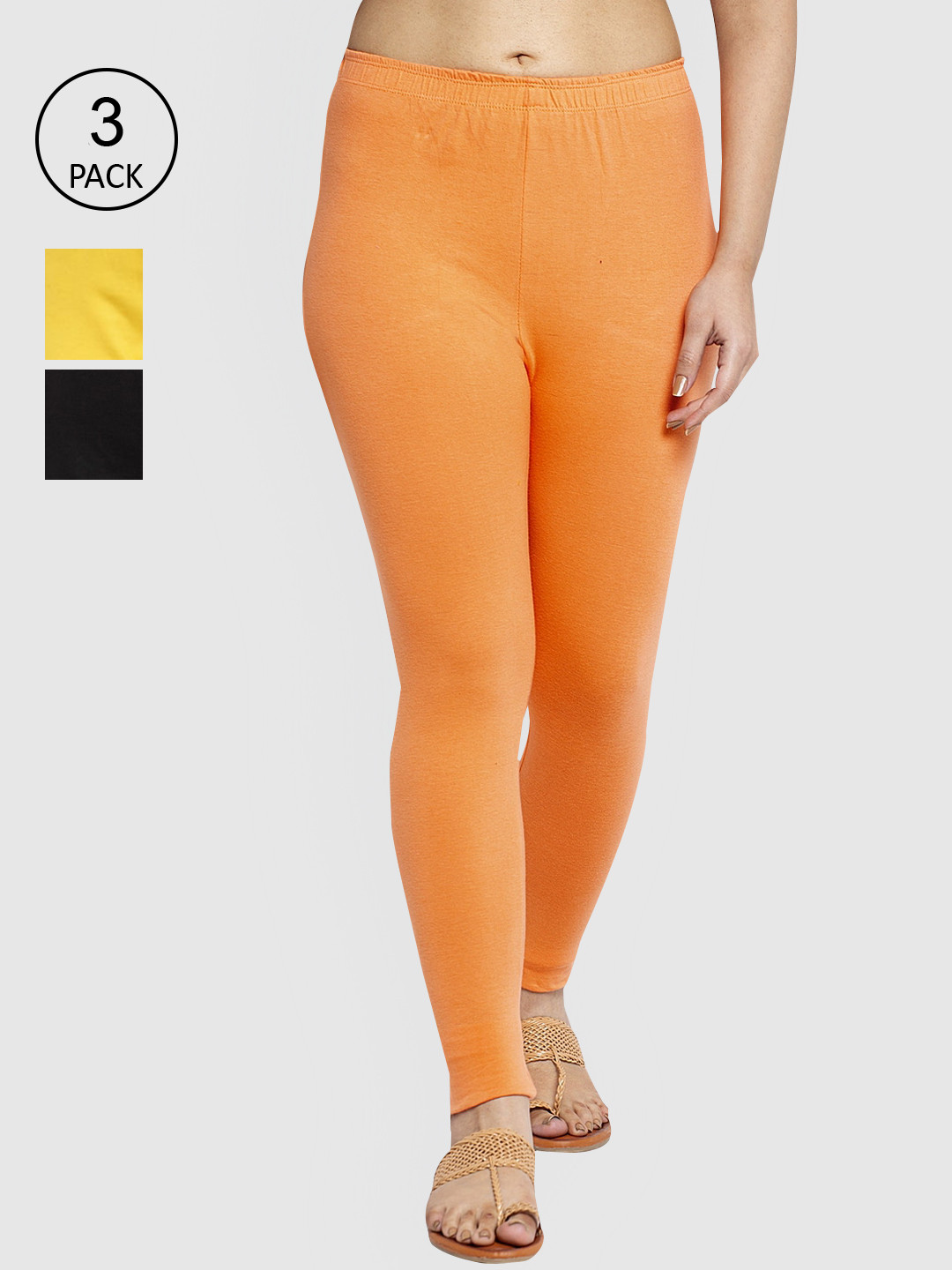 GRACIT Woman's Pack of 3 Solid Ankle Length Legging