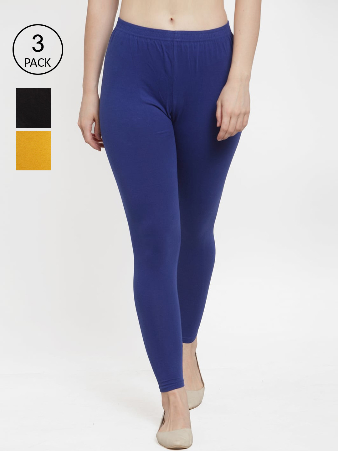 GRACIT  Woman Black and Blue and Majenta Ankle Length Legging