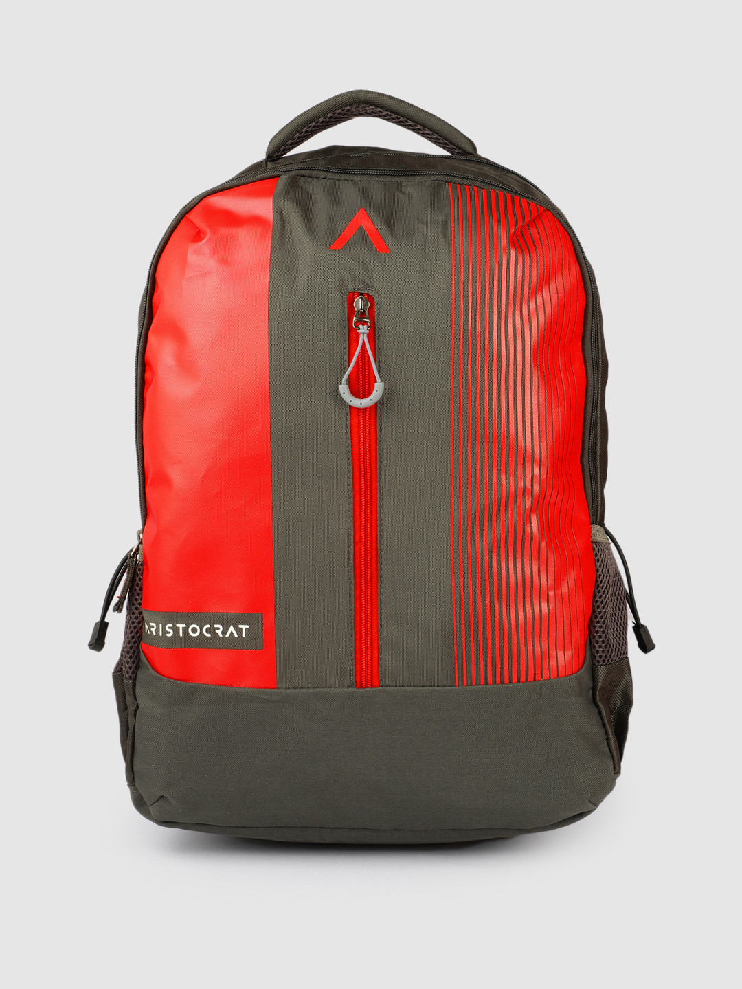 Aristocrat Unisex Grey & Red Colourblocked Backpack