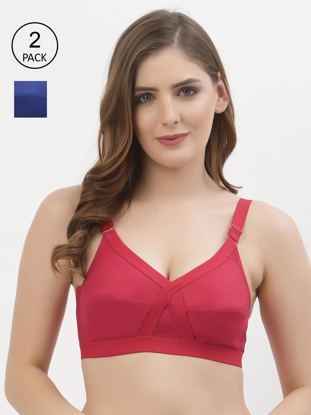 Floret Red & Blue Bra