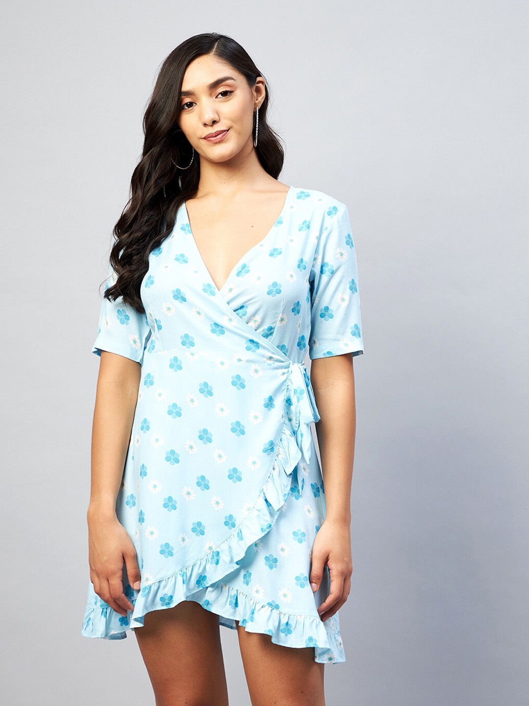 DELAN Blue A-Line Dress