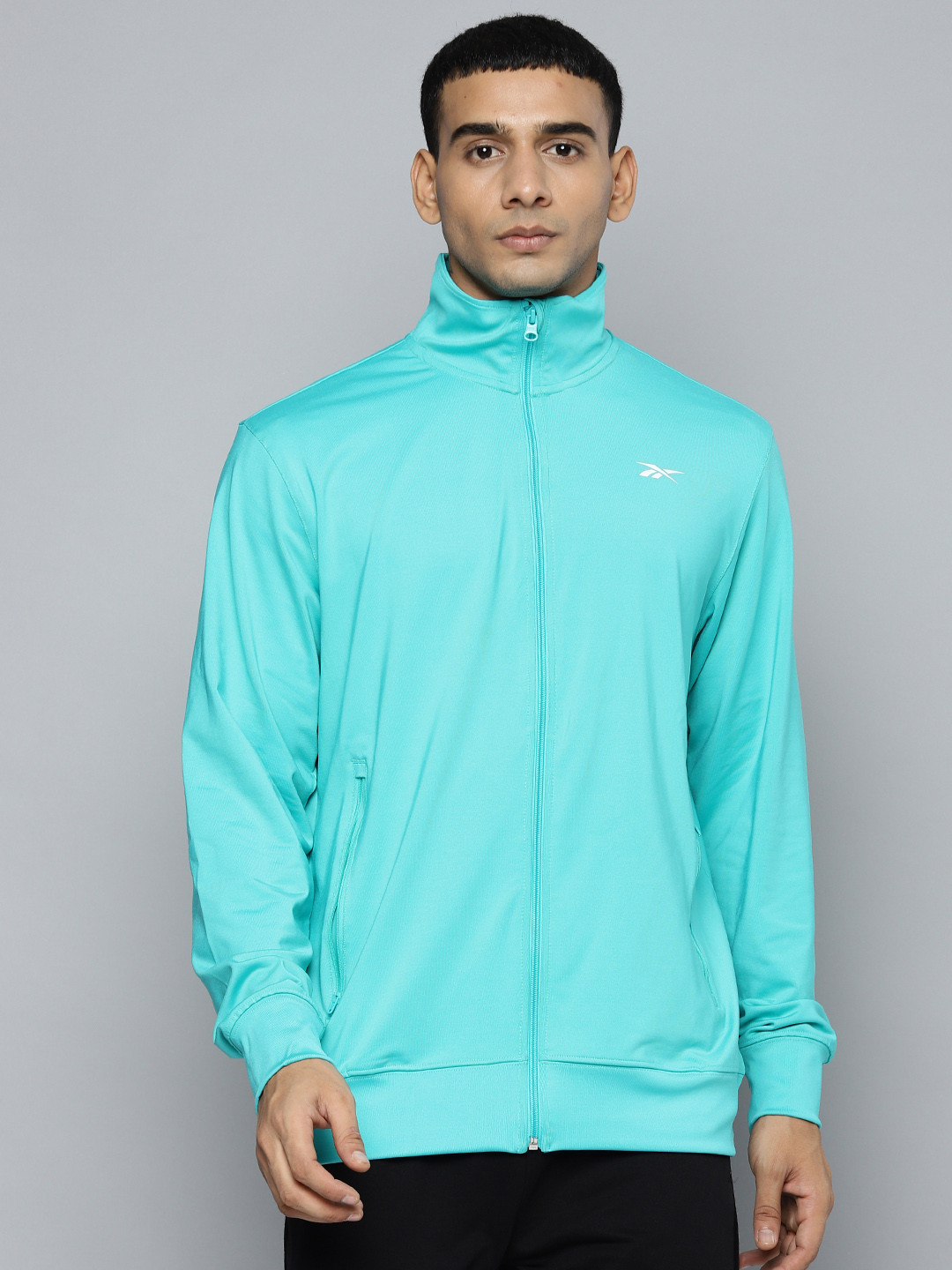 Reebok Men Turquoise Blue Training or Gym Sporty Jacket