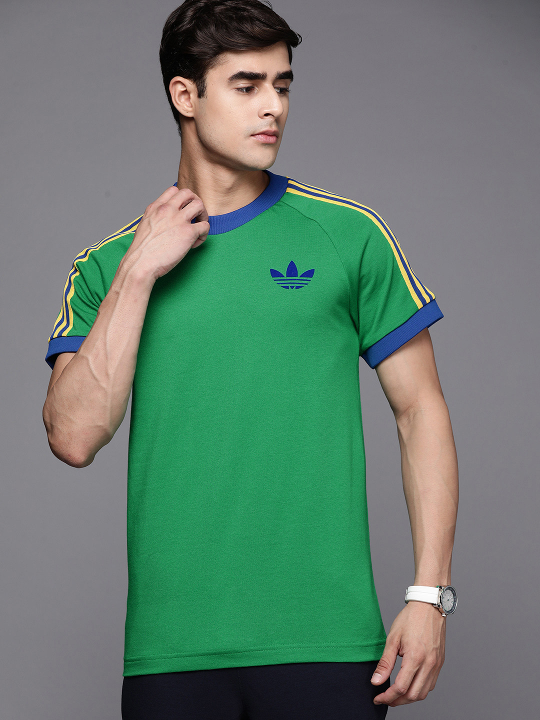 ADIDAS Originals Men Green & Blue 70s Vintage Cali T-shirt