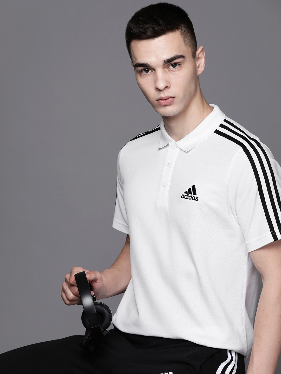ADIDAS IN  3-Stripes Polo Collar Training T-shirt