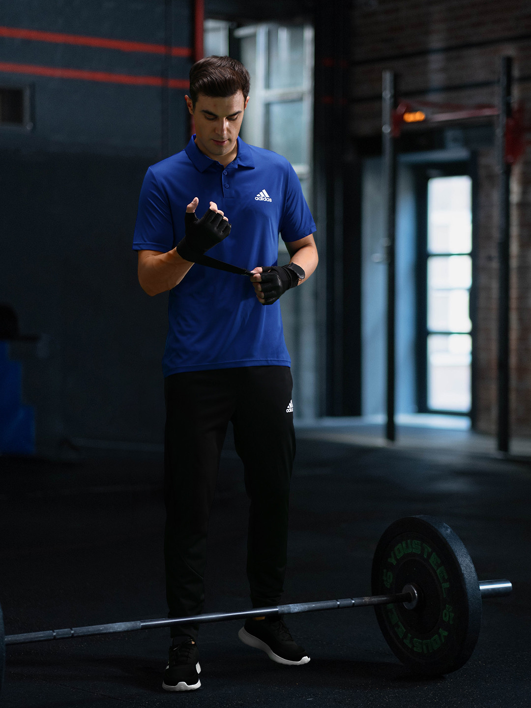 ADIDAS Brand Logo Detail IN  PL Polo Collar T-shirt