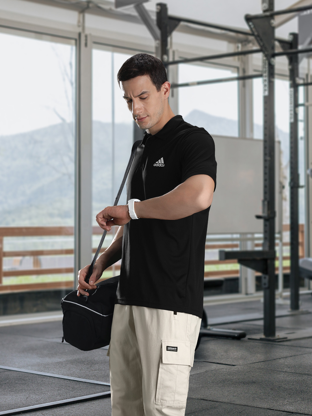 ADIDAS Brand Logo Detail IN  PL Polo Collar T-shirt