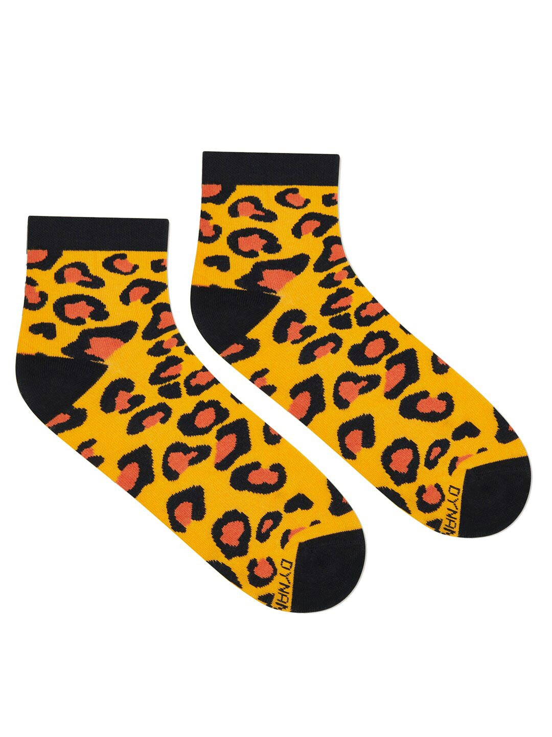 Dynamocks Unisex Yellow & Black Patterned Ankle-Length Socks