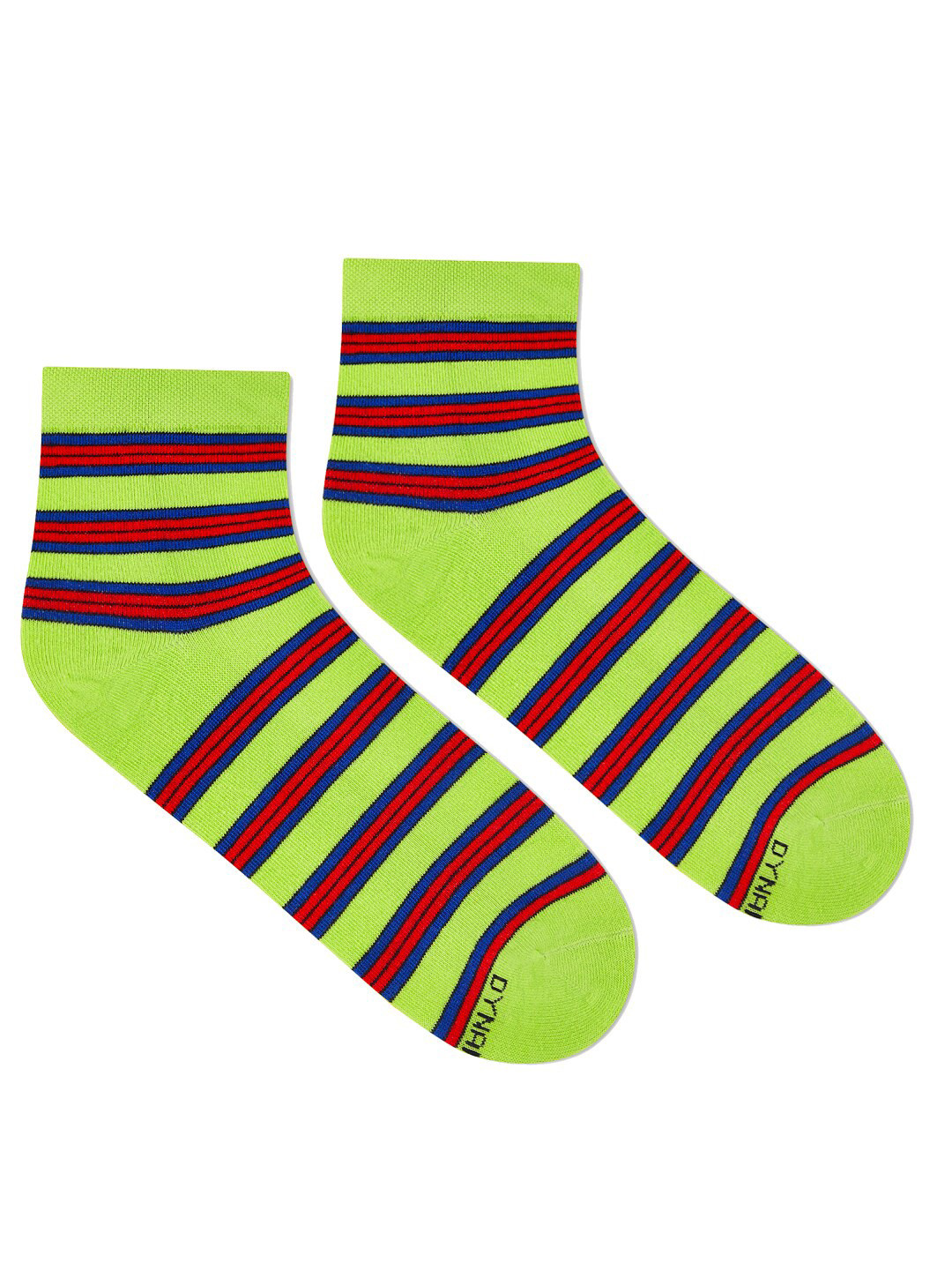 Dynamocks Unisex Green & Red Patterned Ankle-Length Socks