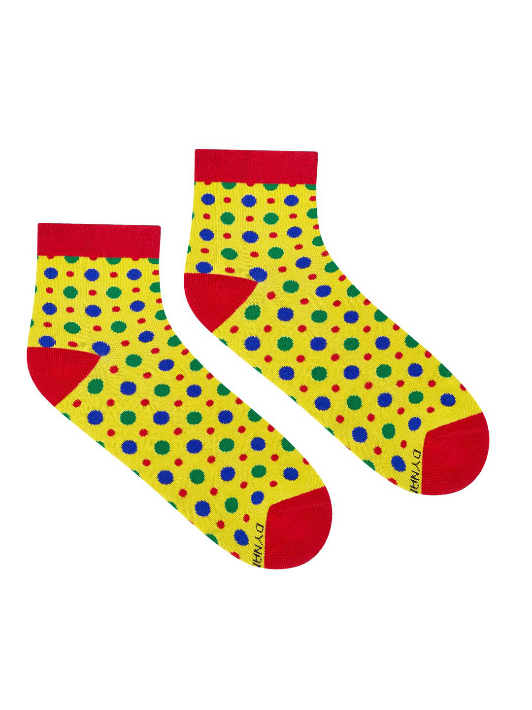 Dynamocks Unisex Red & Yellow Patterned Ankle-Length Socks