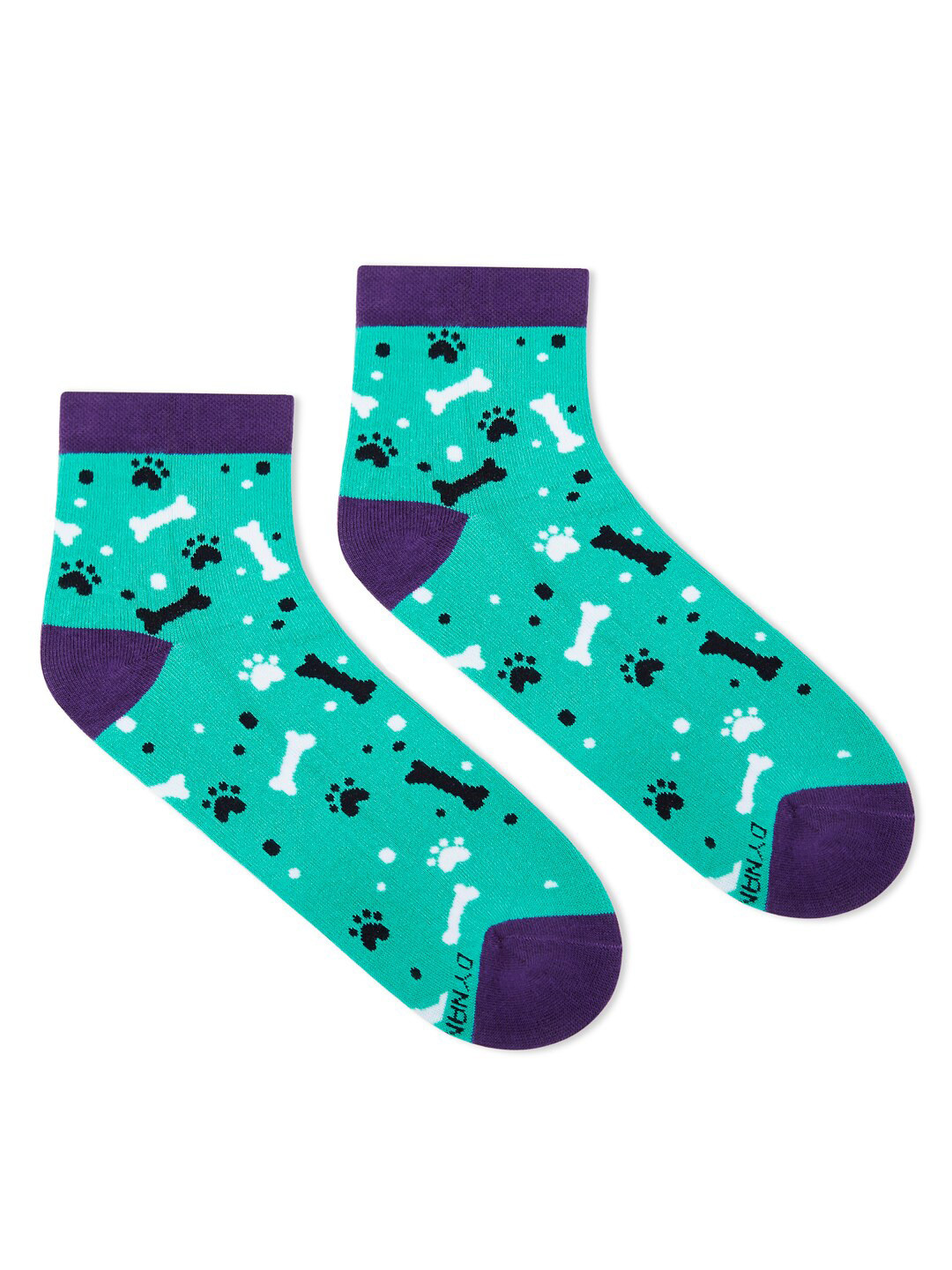 Dynamocks Unisex Sea Green  Patterned Ankle Length Socks