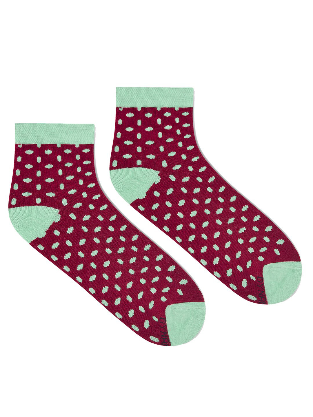 Dynamocks Unisex Red Patterned Ankle-Length Socks