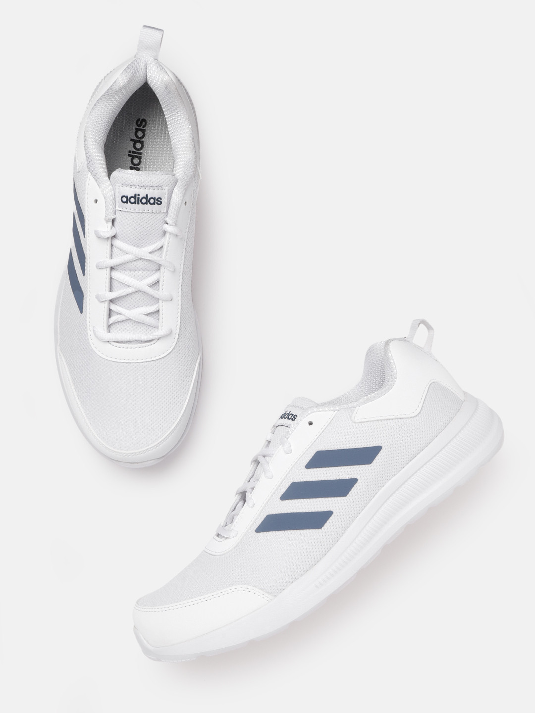ADIDAS Men White Woven Design GlideEase Running Shoes