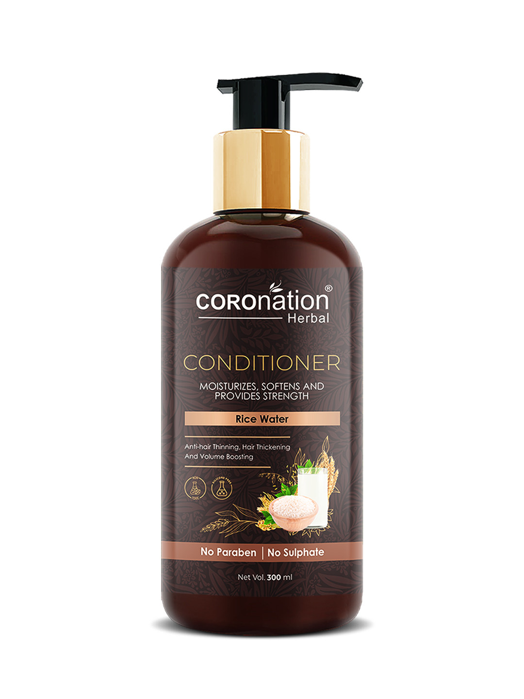 COROnation Herbal Anti-Hair Thinning Rice Water Hair Conditioner To Moisturize Hair- 300ml