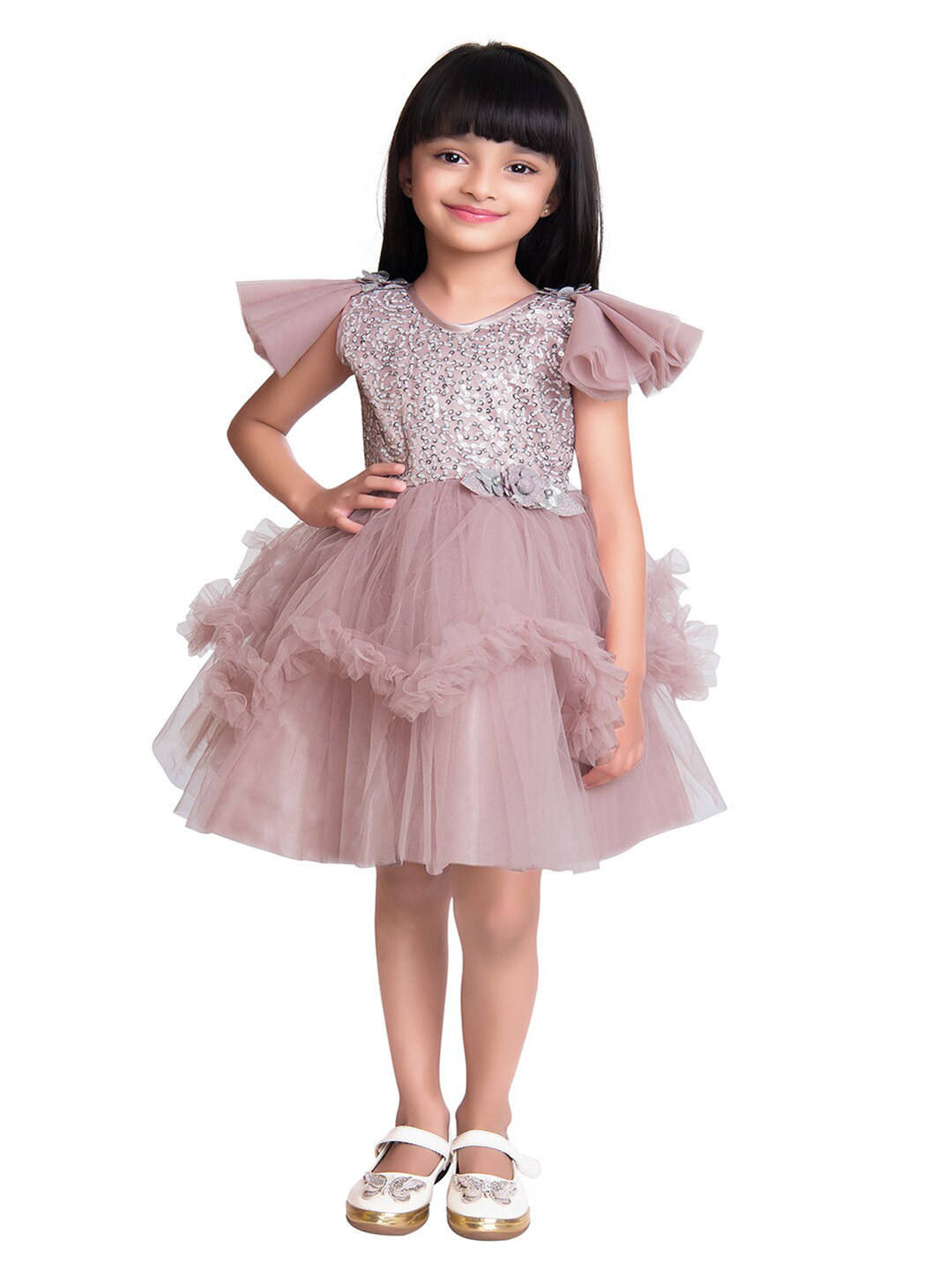 BETTY Lavender Embellished Net Dress