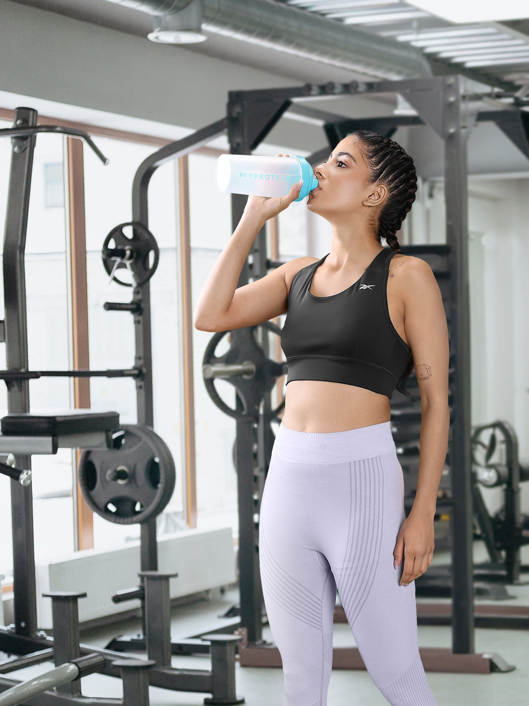 Reebok Black Solid Running Essentials High-Impact Bra