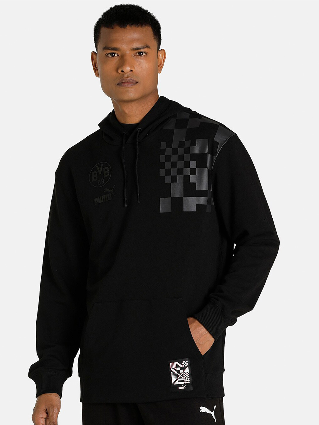 Puma Men Regular Fit BVB FtblCulture Printed Football Sweatshirt