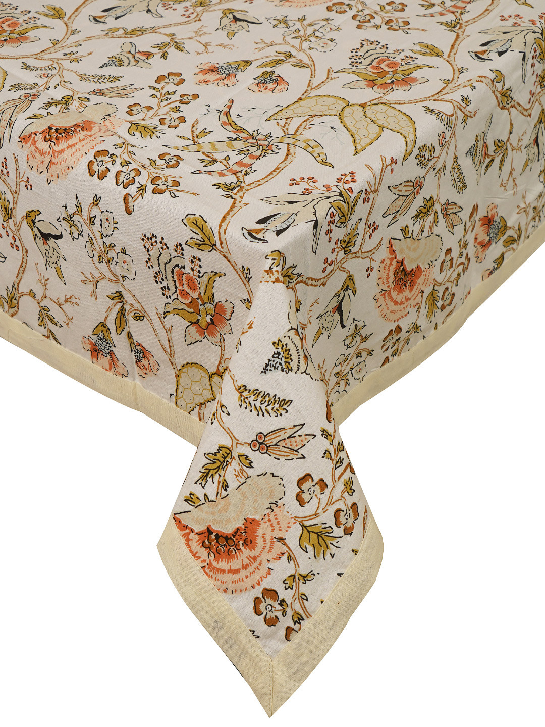 INDHOME LIFE Brown Printed Cotton Rectangle Table Covers