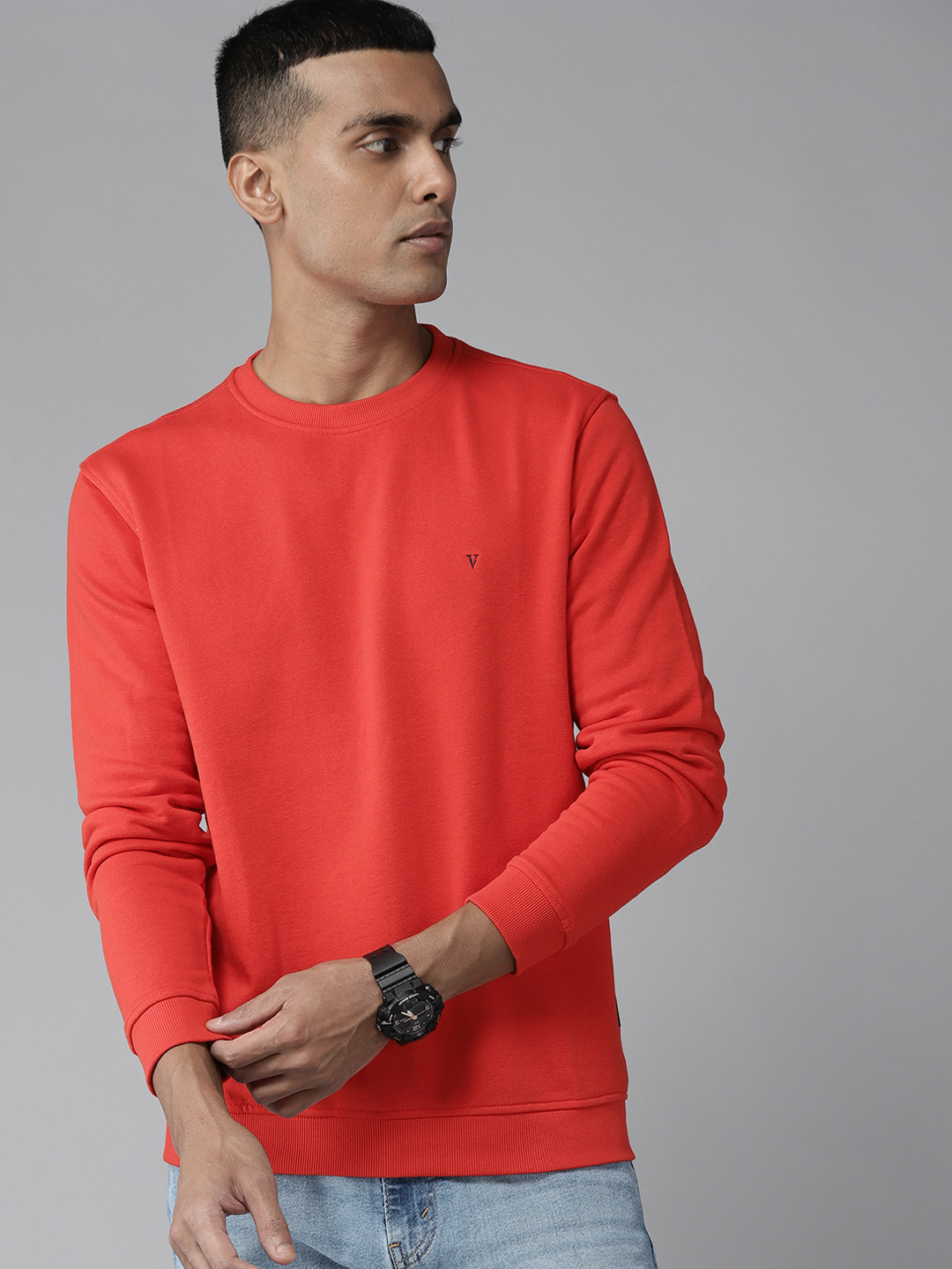 Van Heusen Men Orange Sweatshirt
