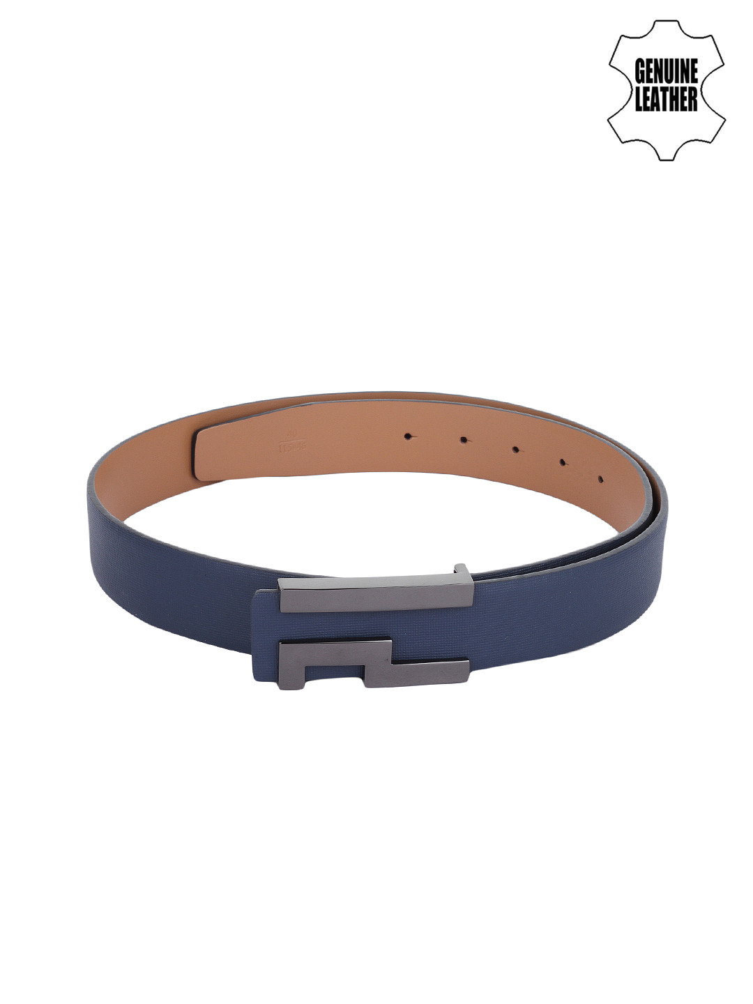 Alvaro Castagnino Men Blue Genuine Leather Solid Belt