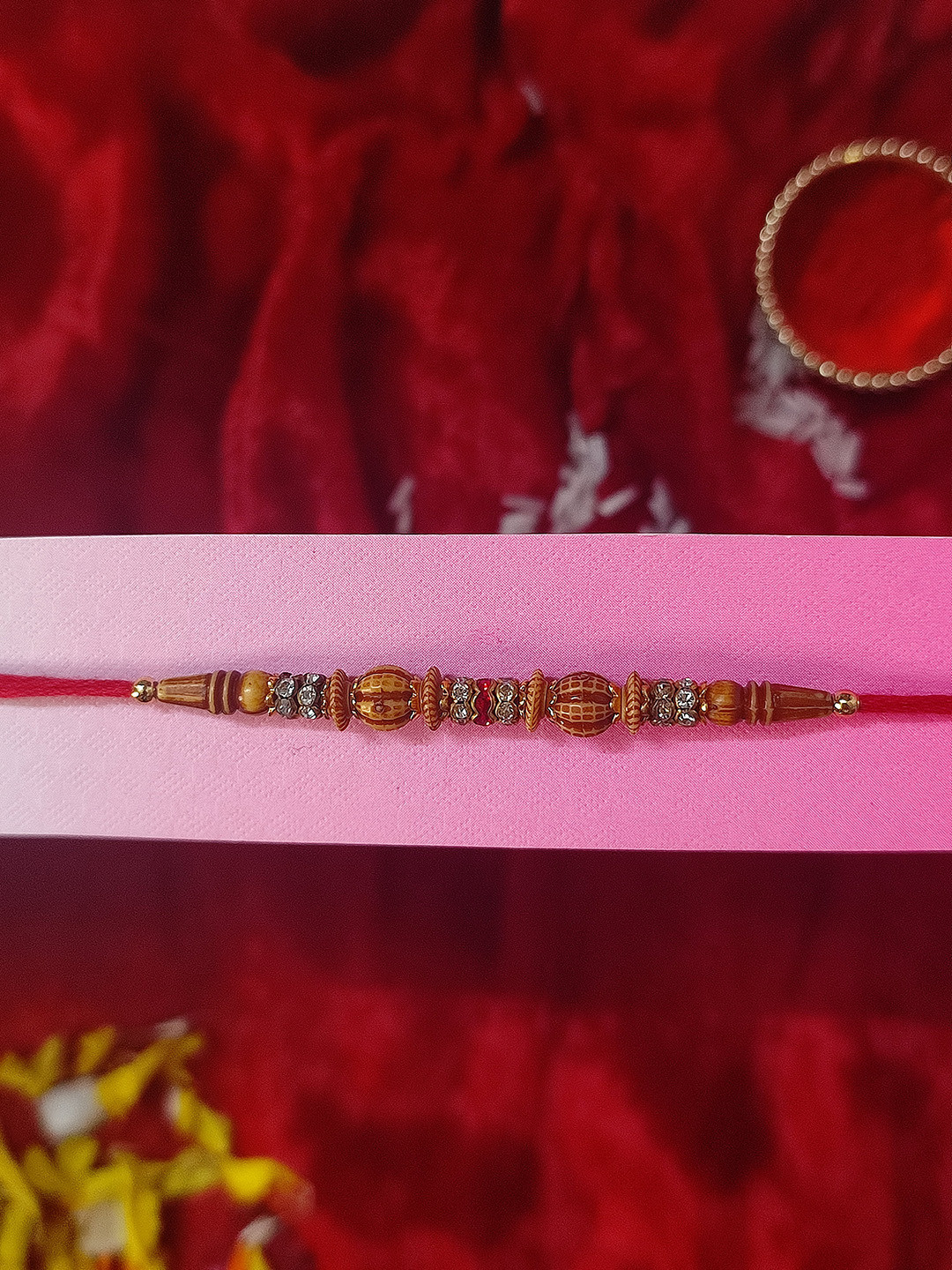 CRAYTON Men Brown Diamond Studded  Rakhi