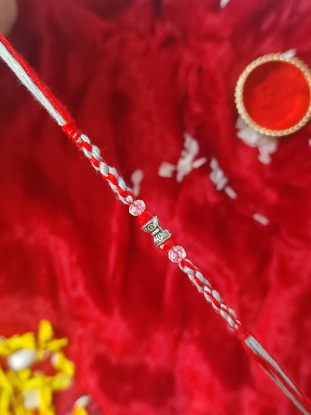 CRAYTON Men Red & Grey Designed Rakhi
