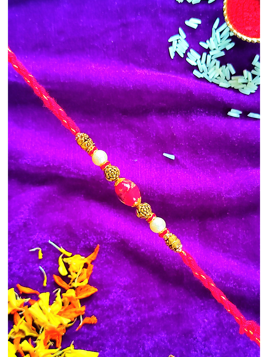 CRAYTON Men Red Tropical Stone Rakhi