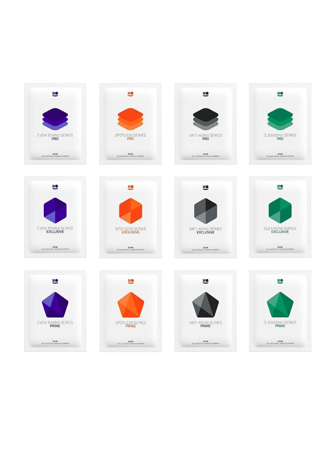 Carepop Pack of 12 Anti Aging Collagen Sheet Masks for Even Toning & Cleansing