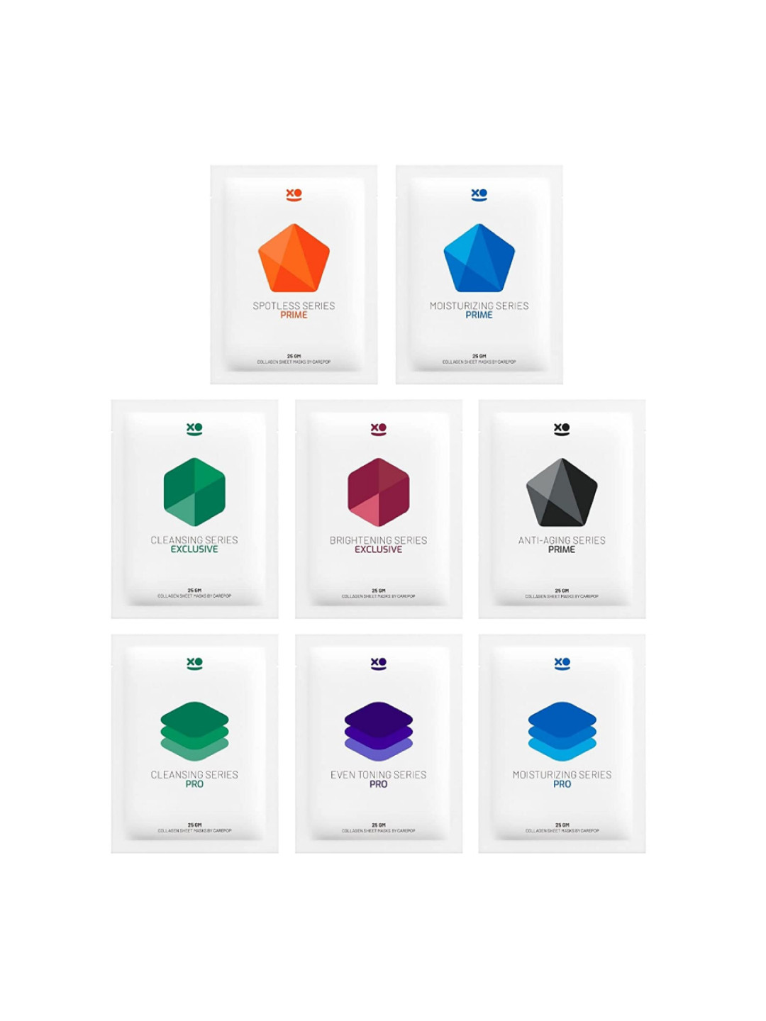 Carepop Set of 8 Brightening & Moisturizing Anti-Aging Collagen Sheet Masks