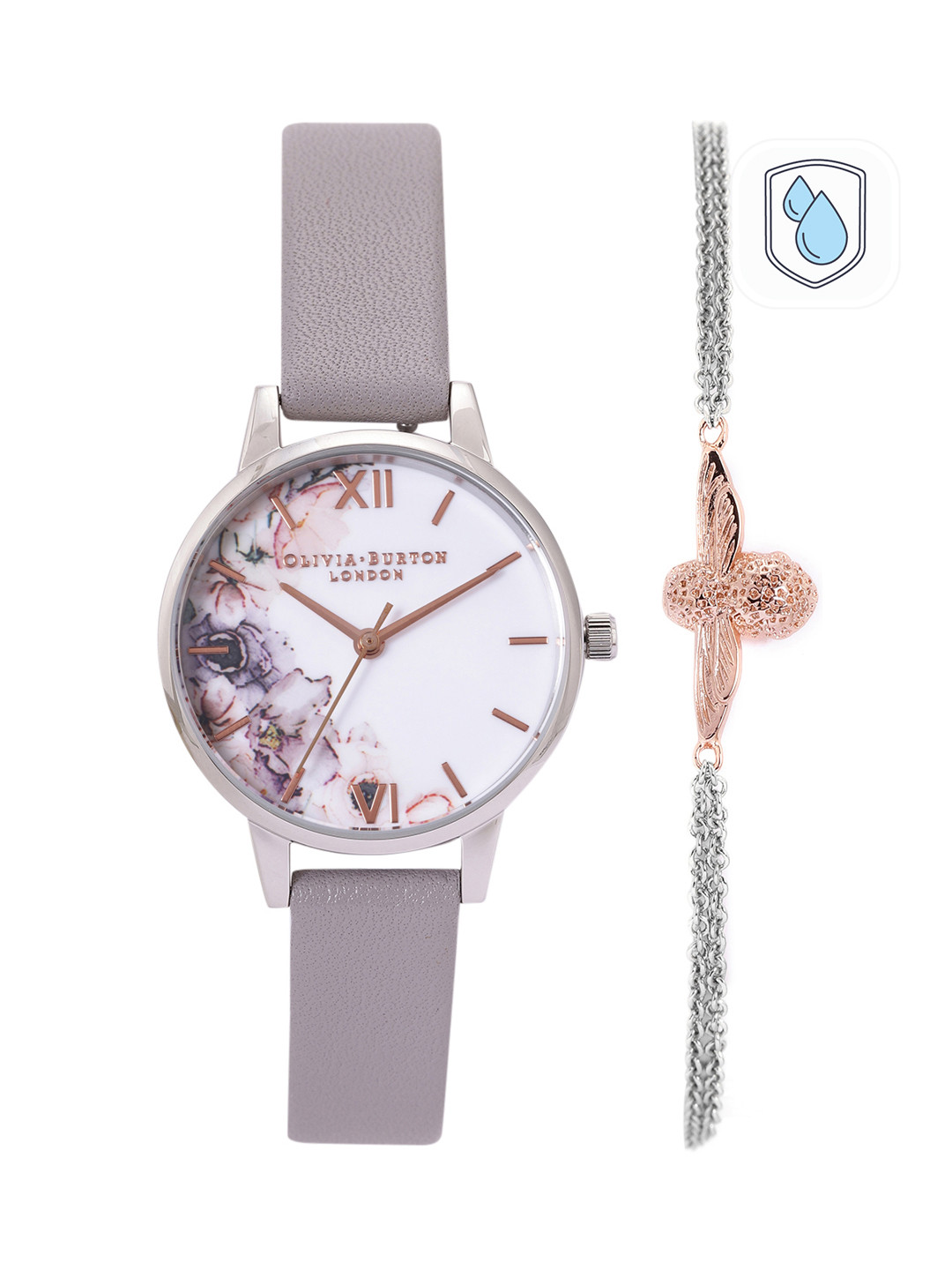 Olivia Burton Women White Printed Analogue Watch OBGSET45
