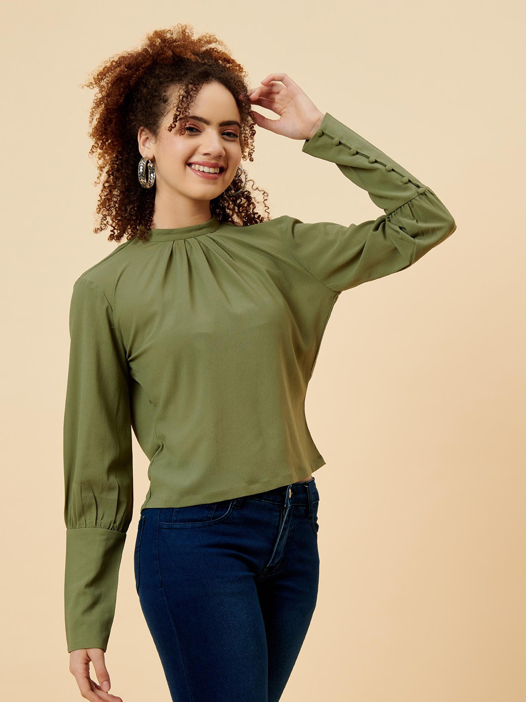 enzeo Olive Green Top