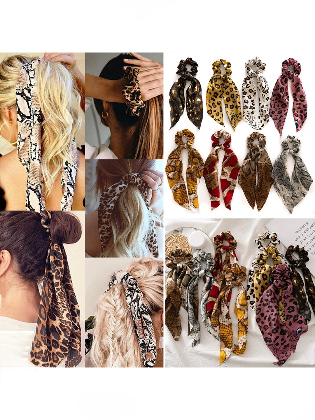 DIAN Women  Pack of 6 Printed Scarf Scrunchies