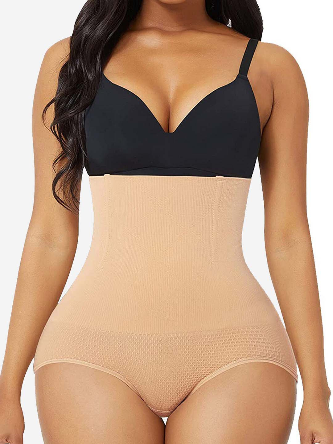 HSR Women Cream-Coloured Solid Tummy Shapewear