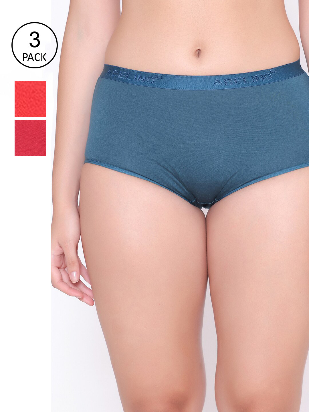 ABELINO Women Pack of 3 Assorted Boyshorts PANTY3PCPLAINBOYSHORTS02-Green