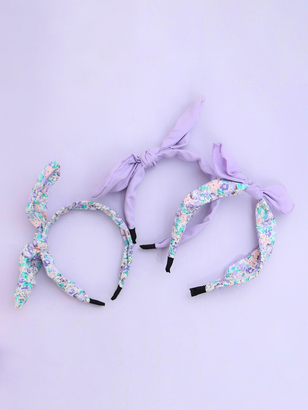Yellow Bee Girls Purple & Blue Set of 3 Hairband